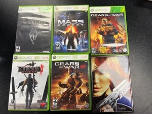 Lot of 6 - Microsoft Xbox 360 Video Games Gears Of War, Skyrim, Mass Effect more - Picture 1 of 1