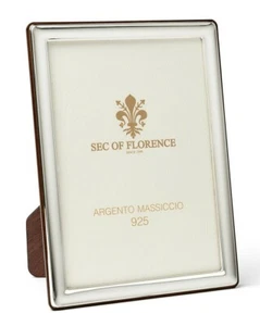 18x24 CORNICE PORTAFOTO in ARGENTO MASSICCIO 925 con retro in legno 18×24 * 7373 - Picture 1 of 9