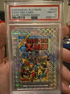 2023 UD Marvel Platinum Iconic Covers Mosaic Giant Size X-men 1 PSA 10 - Picture 1 of 2