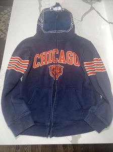 Rare Vintage Chicago Bears NFL Zip Up Hoodie Size Youth S8/C8 Helmet Face - Picture 1 of 7