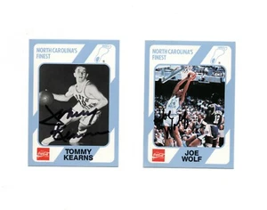 two SIGNED cards University of North Carolina basketball Joe Wolf & Tommy Kearns - Picture 1 of 5