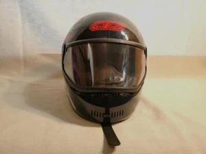 Casco motoslitta/moto CTS vintage grande nero con decalcomania - Foto 1 di 1