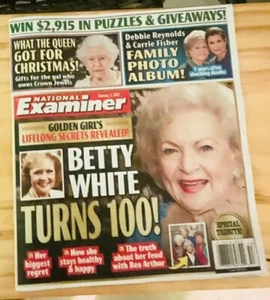 Betty White Turns 100 National Examiner Magazine Jan 3 ERROR PRINT in stock new! - Picture 1 of 1