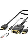 FOINNEX VGA to HDMI Adapter Cable 10FT/3M (Old PC to New TV/Monitor with HDMI),