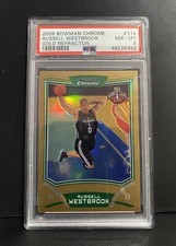Russell Westbrook RC /50 - 2008 Bowman Chrome Rookie Gold Refractor - PSA 8 SSP