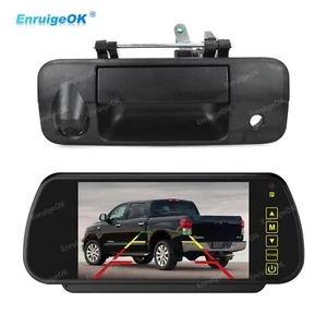 Tailgate Handle Backup Camera for Toyota Tundra 2007-2013 + 7'' Mirror Monitor - Picture 1 of 17