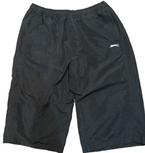Slazenger Herren XL schwarz 3/4 Shorts Track Gym Polyester Mesh gefüttert Reißverschlusstaschen - Bild 1 von 10