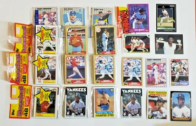 Lote Great Rickey Henderson - 1986 1987 Topps Rack Packs 1989 Fleer/y 10 tarjetas Foto 1 de 4