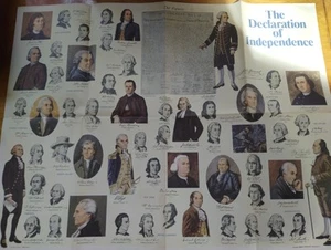 Declaration Of Independence RARE vintage Poster Foldout USA American History US - Picture 1 of 6