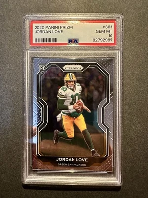 Panini Prizm Jordan Love Rookie #363 2020 PSA 10 RC Green Bay Packers Base Foto 1 de 2