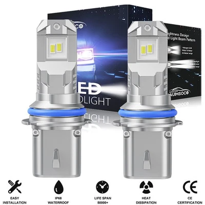 HB5 9007 LED Headlights 360000LM LED Lights Bulbs Kit High Low Beam Super Bright - Image 1 of 4