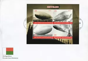 Madagascar 2018 FDC Zeppelins Zeppelin 4v M/S Cover Airships Aviation Stamps - Picture 1 of 1