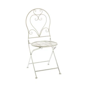 Kobolo Gartenstuhl Metallstuhl Dekoklappstuhl nostalgisch Metall antique cream - Bild 1 von 7