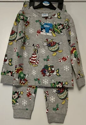 TU DISNEY MICKEY MINNIE GOOFY DONALD BOYS FESTIVE PYJAMAS 4-5 YEARS BNWT XMAS - Image 1 of 4