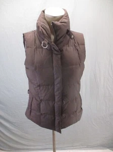 Eddie Bauer 700 Size XS Womens Brown Goose Down Full Zip Snap Insulated Vest 656 - Picture 1 of 12