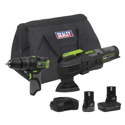 Sealey CP108VCOMBO5 Combi Drill & Multi-Tool Kit 2 Batteries Charger & Bag - Image 1 of 4