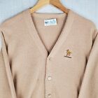 VTG PICKERING USA x CAMELBACK Size Medium Acrylic Sand Khaki Cardigan Sweater