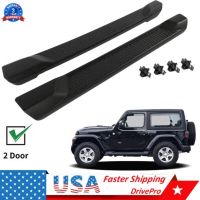 NEW Pair Running Boards Side Steps Nerf Bar for 2018-2022 Jeep Wrangler JL 2 DR Foto 1 de 4