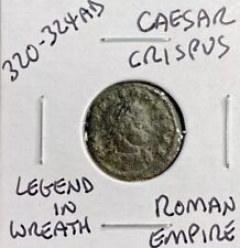 Authentic Ancient Roman Coin 320-324AD Crispus Caesar Wreath Genuine Old