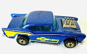 Hot Wheels 1987 Vintage '57 Chevy Metalflake Blue Gold HO The Hot Ones Malaysia - Picture 1 of 5