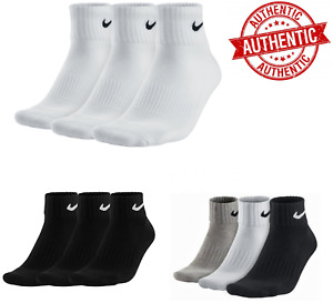Nike Ankle Socks Mens Women Pack 1,3,6 Pairs White Black Size Cotton Gym Running