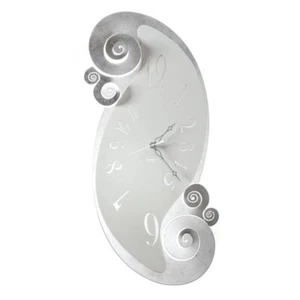Arti e Mestieri, Circeo, Orologio da Parete 70cm Foglia Argento, Metallo - Foto 1 di 1