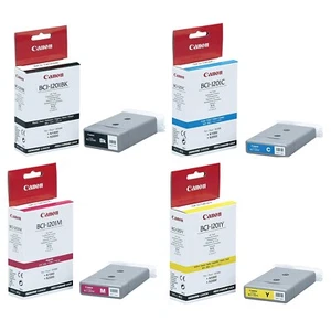 Genuine Canon BCI-1201 set of 4 ink cartridges for N1000/2000 BIJ 1000/2000 - Picture 1 of 3