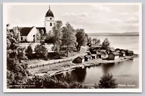 RPPC Rattvik Kirche, Provinz Rattvik Delarna Schweden Fischerhütten Postkarte - Bild 1 von 3
