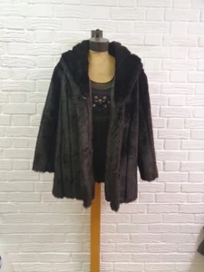 Vintage Mink Faux Fur Coat Size 12 Chest 38 In - Picture 1 of 8