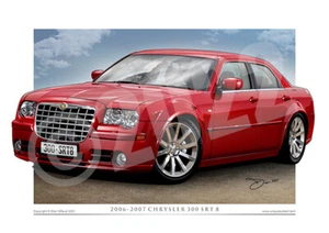 2006-2007 CHRYSLER 300 SRT-8 ART PRINTS - Car Drawings ( 5 Colours )  - Picture 1 of 9