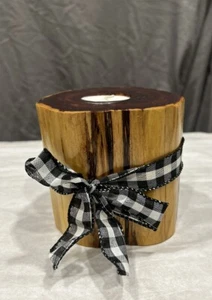 Cedar Wood Tea Light Candle Holder Handmade 4.5" Real Wood Rustic Decor - Picture 1 of 4