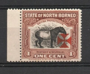 NORTH BORNEO SG 202 MALAY TAPIR RED CROSS 1 C  OVERPRINT MNH - Picture 1 of 2