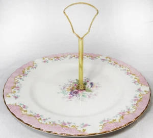 SERENITY by Royal Albert 1 Tier Cake Stand Gold NEW NEVER USED Made in England - Picture 1 of 9