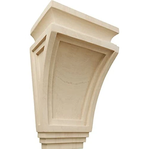 COR06X04X09ARRW Arts and Crafts Wood Corbels, 6"W x 4"D x 9"H, Rubberwood Cover
