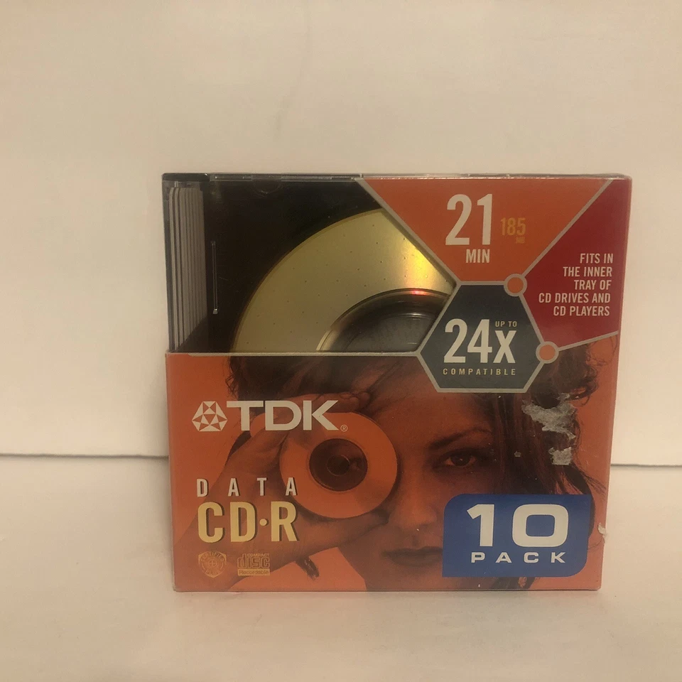 TDK Data CD-R Disc 21 Min CD-RW Digital Cameras MP3 Computers 10-Pk New - Image 1 of 4