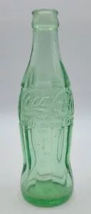 Vintage grüne geprägte Coca Cola-Flasche aus Glas Houston Texas TX 6 1/2 FLÜSSIGE UNZEN - Bild 1 von 11