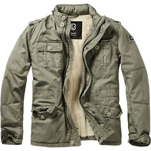 BRANDIT INDIVIDUAL WEAR Men's Sherpa-Lined Olive Military Jacket (9390-15001) - Picture 1 of 7