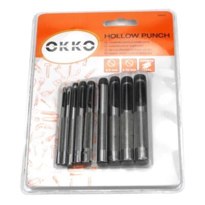 VAGNER SDH Locher Locheisen Stanzwerkzeug Lederlocher Werkzeug Set 9 Stück 2,5-10 mm