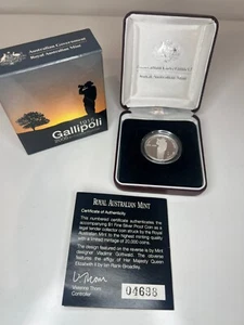 1915-2005 Gallipoli $1 Fine Silver 999 11.66g silver proof coin #4698 or #5086 - Picture 1 of 1