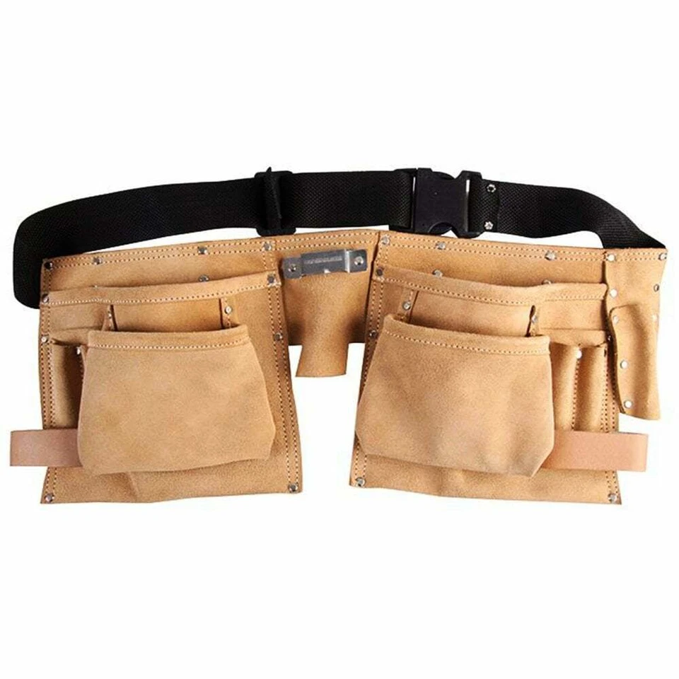 UKDJ Professional MultiPurpose Light Tan Double Stitched Leather Tool Belt Pouch - Image 1 of 1