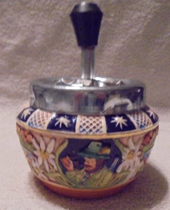 Vintage Original Gerzit Gerz  Hand Made  W. Germany Spin Top Ashtray - Picture 1 of 7