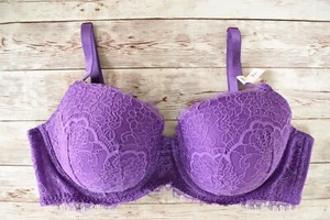 Victorias Secret 36D *DREAM ANGELS* LIGHTLY LINED LACE DEMI BRA Violetta - Picture 1 of 5