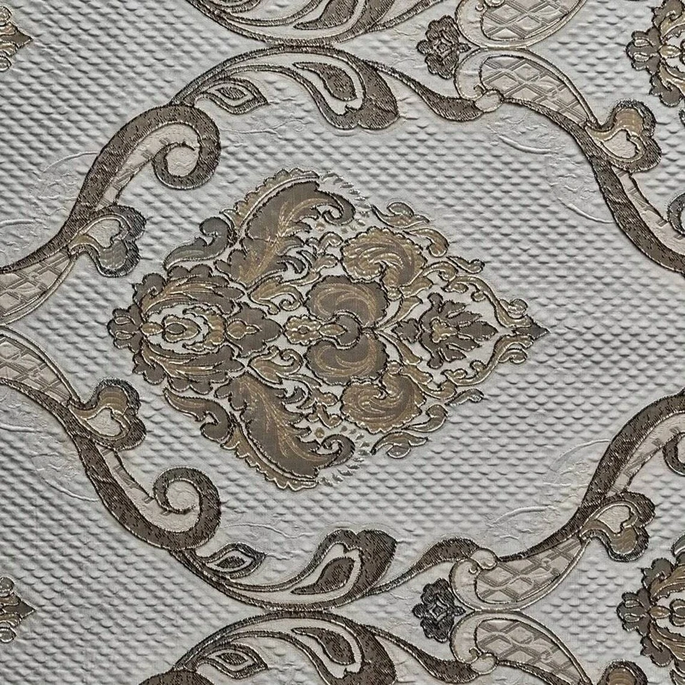 Damask on TAUPE Renaissance Jacquard Upholstery drapery fabric by the yard - Image 1 of 1