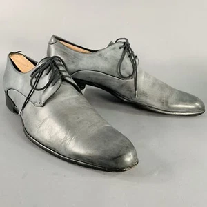 DOLCE & GABBANA Size 10.5 Grey Leather Derby Lace-Up Shoes - Picture 1 of 10