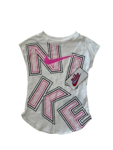 Nike The Nike Tee Athletic Cut T Shirt White Girls Size XS 4T New With Tags - Picture 1 of 10