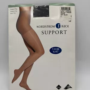 Nordstrom Rack Black C Size Support Leg Control Top Sheer Toe Pantyhose - Picture 1 of 3