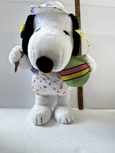 Peanuts Snoopy Painter with Egg Plush Easter Door Greeter Gemmy New - Picture 1 of 4