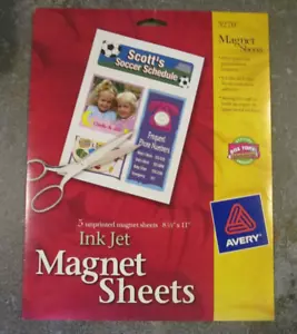 3 Avery Ink Jet Magnet Sheets 8-1/2x11 Shts # 3270 Ink Jet Printers-not complete - Picture 1 of 2