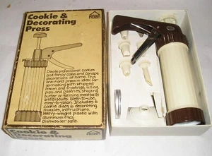 Vtg 1979 Hoan Cookie Press Decorating Gun In Box - Hong Kong - 5 Nozzles, 6 Disc - Picture 1 of 6