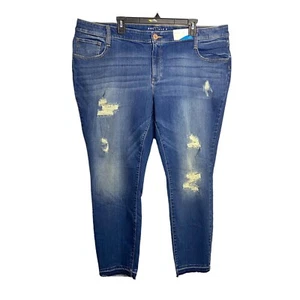 NEU Boutique + Skinny Blue Denim Distress Taschen Stretch Skinny Jeans 22W - Bild 1 von 8